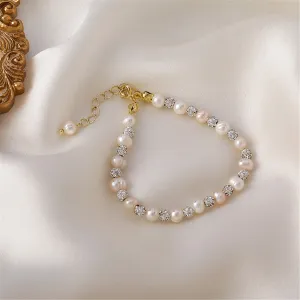 Pearl & Cubic Zirconia 18K Gold-Plated Station Bracelet