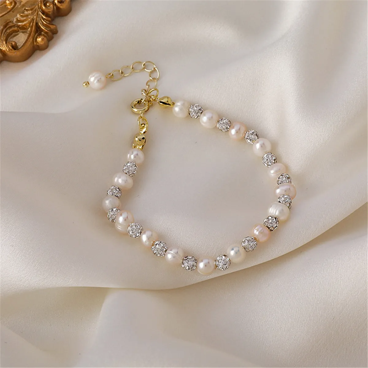 Pearl & Cubic Zirconia 18K Gold-Plated Station Bracelet