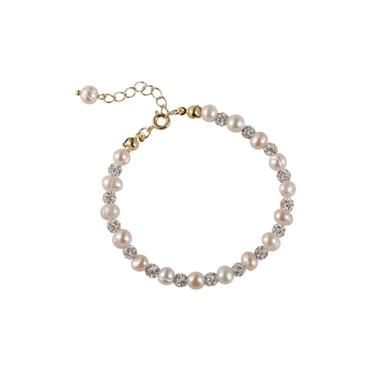 Pearl & Cubic Zirconia 18K Gold-Plated Station Bracelet