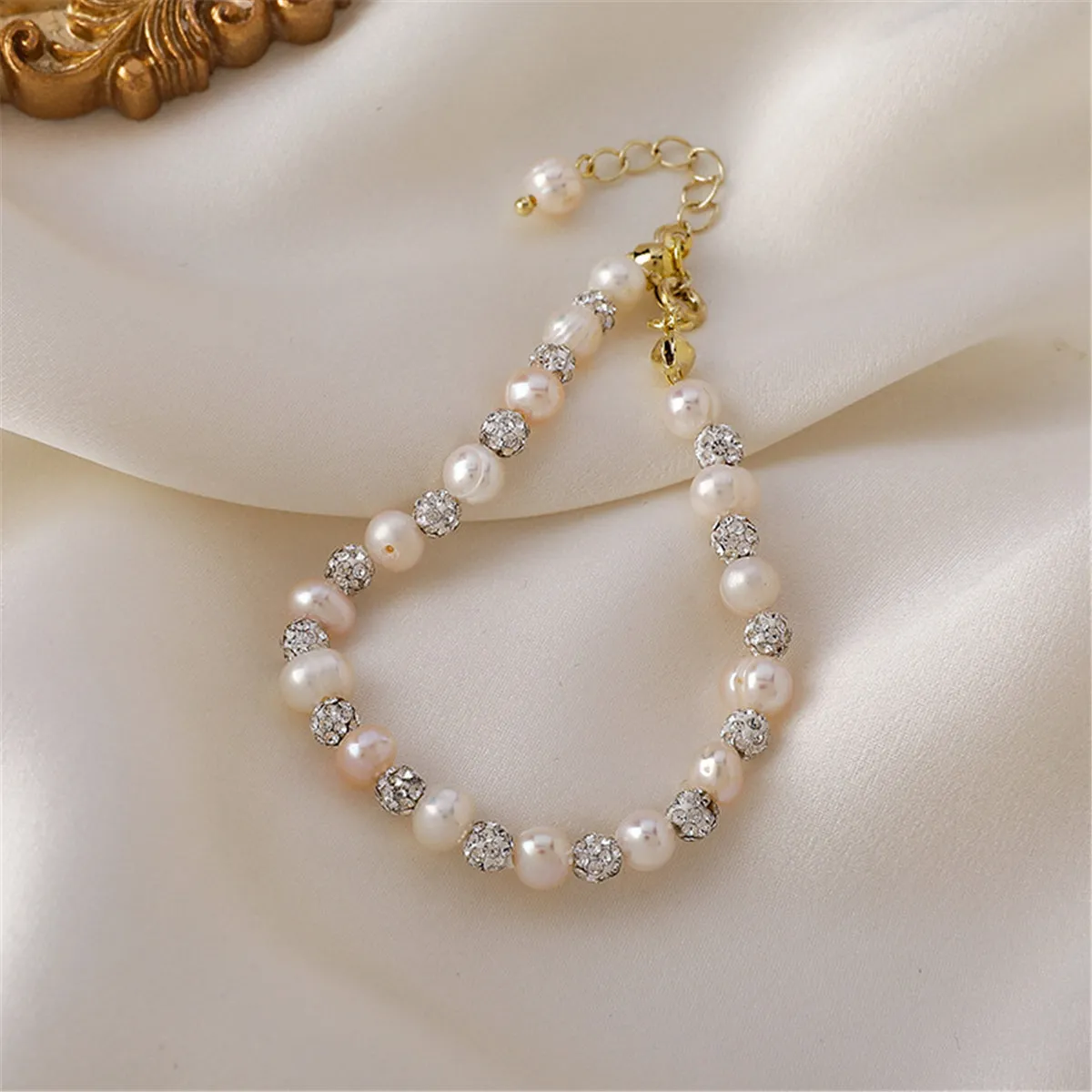 Pearl & Cubic Zirconia 18K Gold-Plated Station Bracelet