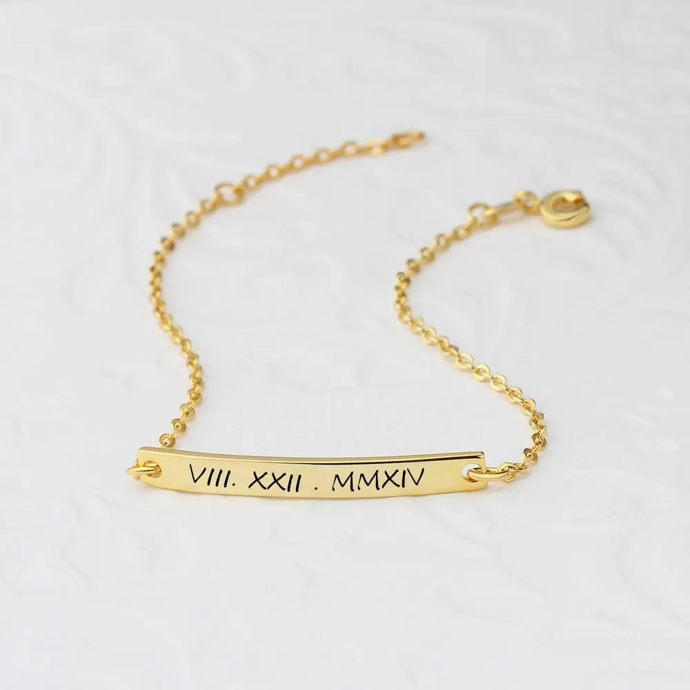 Personalized Gold Color Gift ID Bracelets with Customized Name Engrave, Fashion bangles for Women