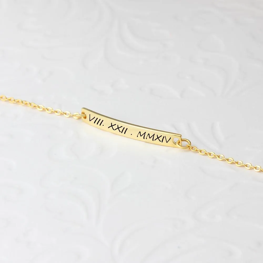 Personalized Gold Color Gift ID Bracelets with Customized Name Engrave, Fashion bangles for Women