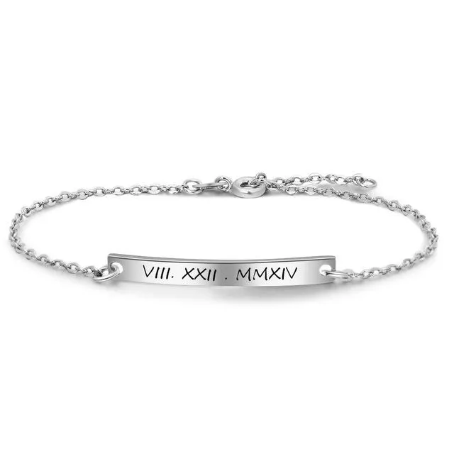 Personalized Gold Color Gift ID Bracelets with Customized Name Engrave, Fashion bangles for Women