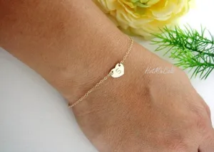 Personalized Initial Heart Charm Bracelet