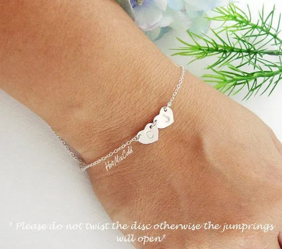 Personalized Initial Heart Charm Bracelet