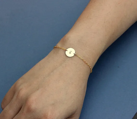 Personalized Monogram Bracelet, 0.40" Disc