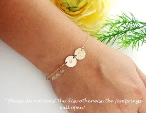 Personalized Monogram Bracelet, 0.40" Disc