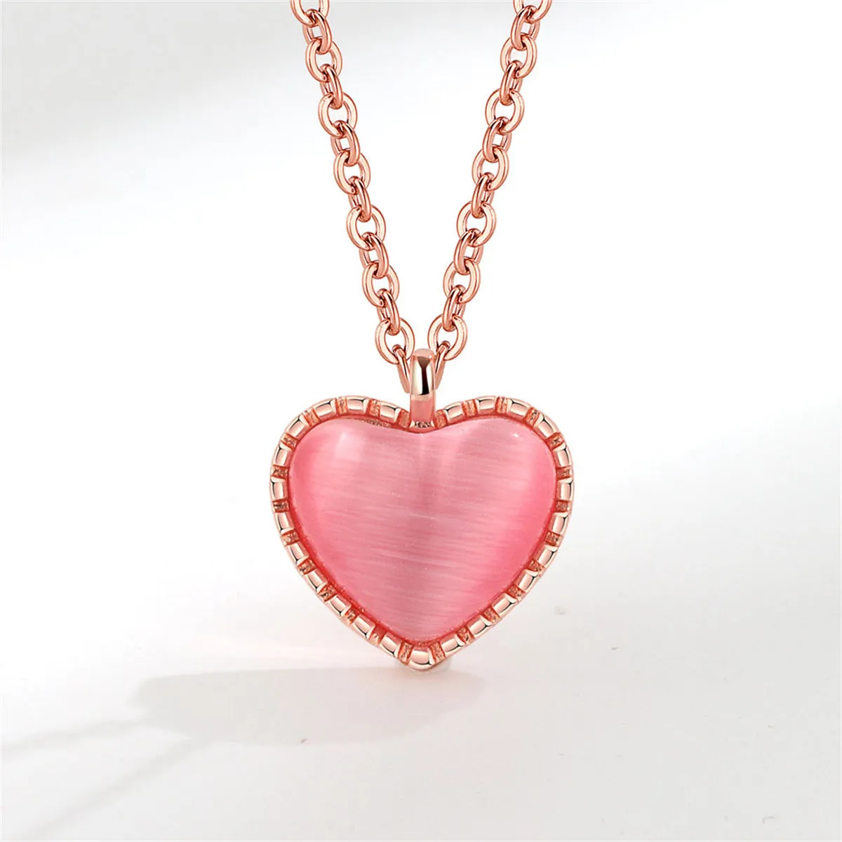 Pink Quartz & 18K Rose Gold-Plated Heart Pendant Necklace
