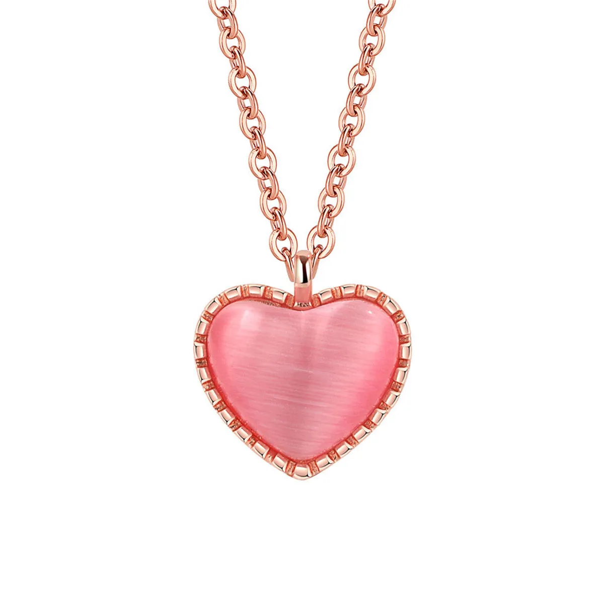 Pink Quartz & 18K Rose Gold-Plated Heart Pendant Necklace