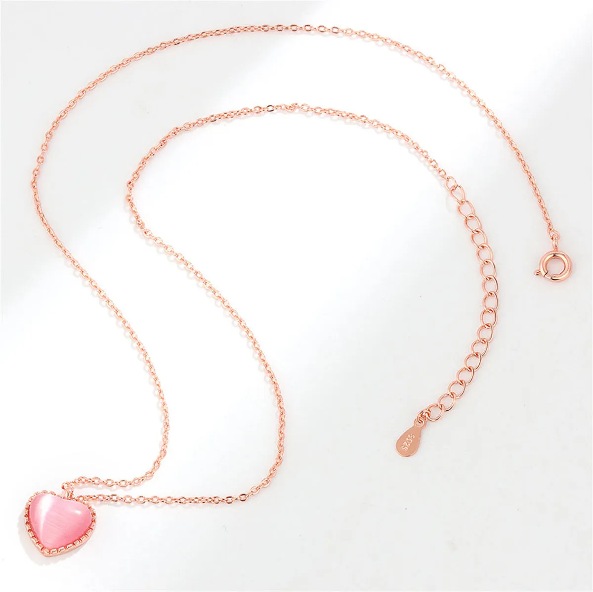 Pink Quartz & 18K Rose Gold-Plated Heart Pendant Necklace