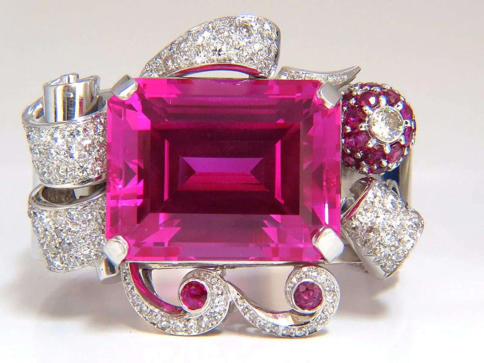 Pink Sapphire Diamonds Ruby Bangle Bracelet Parisian Posh Deco