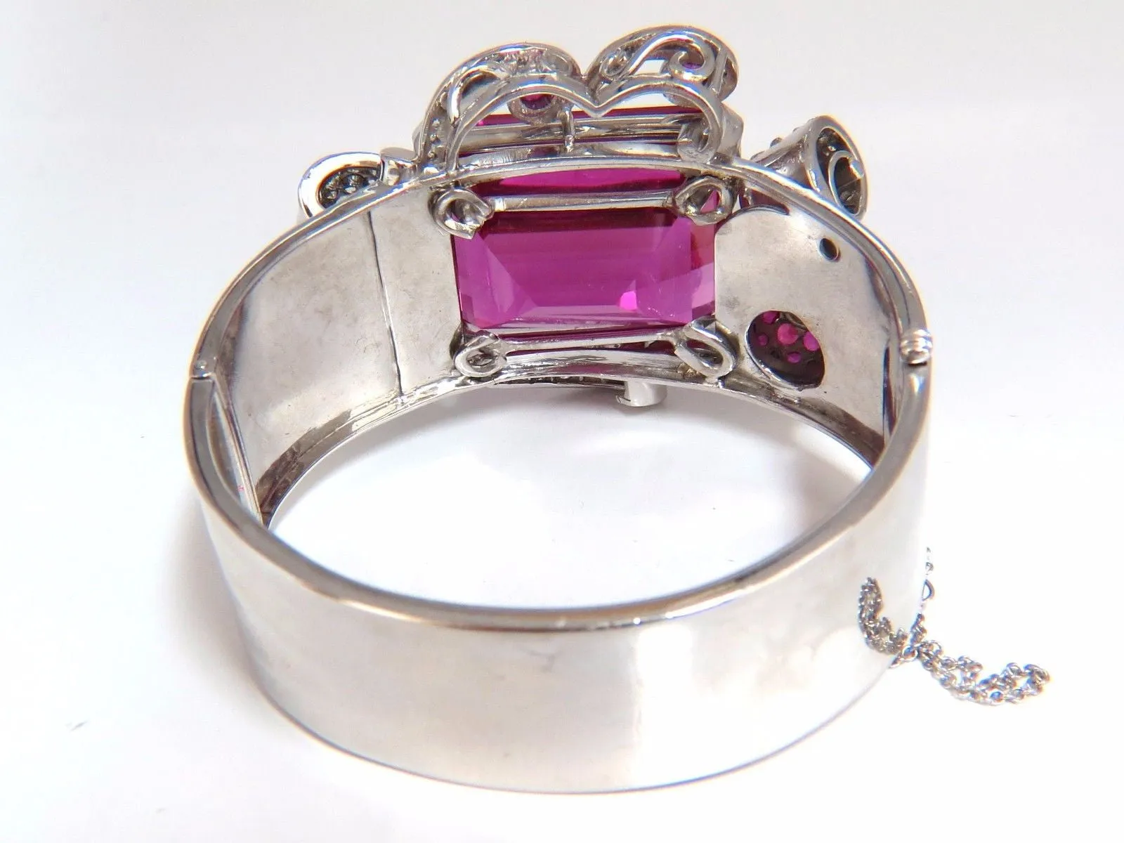 Pink Sapphire Diamonds Ruby Bangle Bracelet Parisian Posh Deco