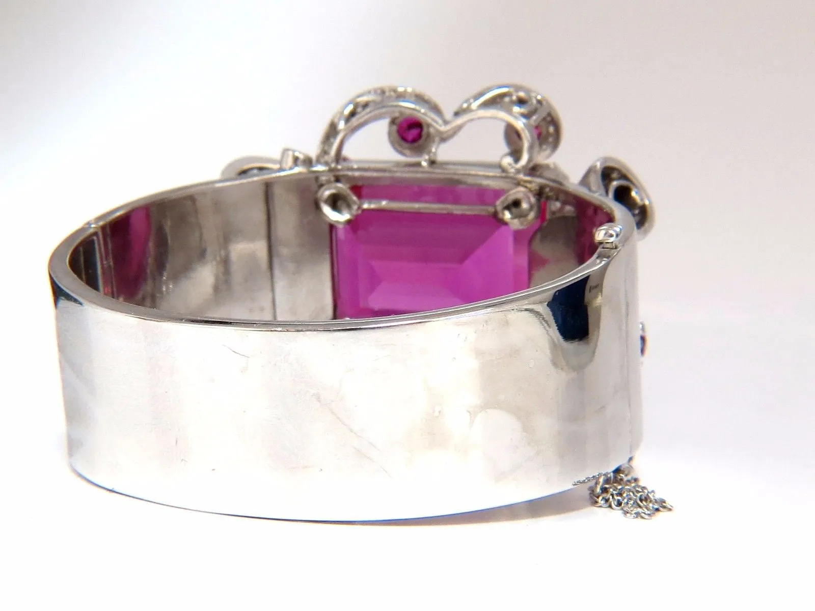 Pink Sapphire Diamonds Ruby Bangle Bracelet Parisian Posh Deco