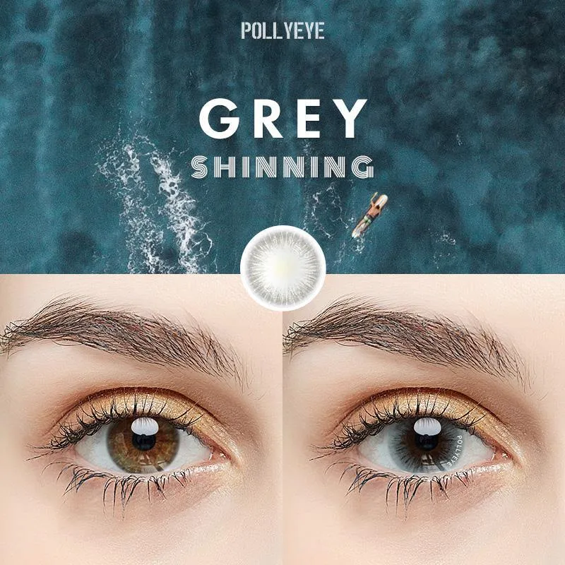 Pollyeye Anti Blue Ray Shining Grey Colored Contact Lenses