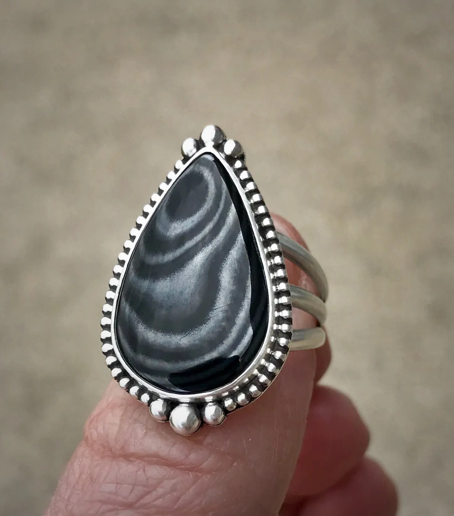 Psilomelane Ring