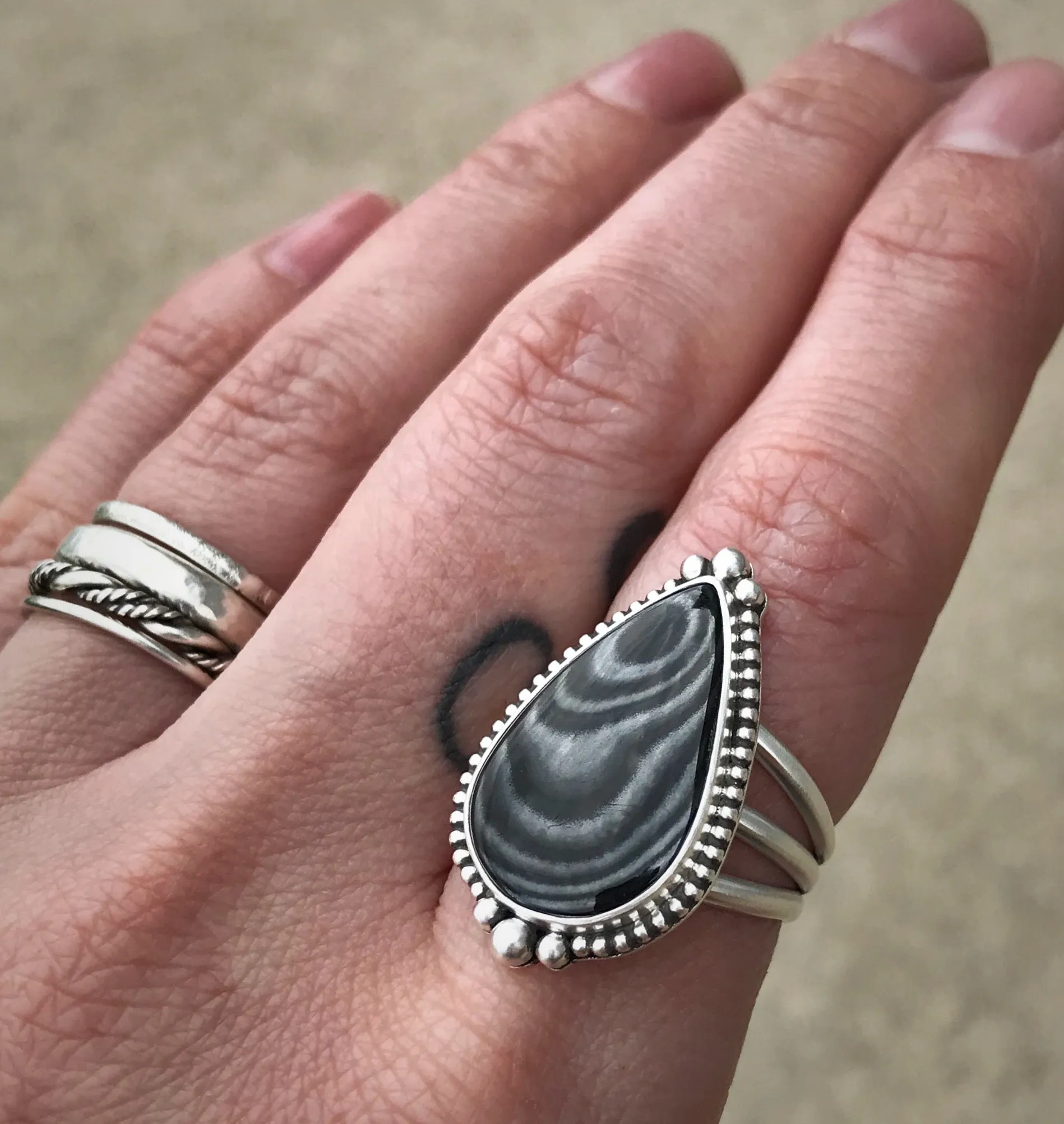 Psilomelane Ring