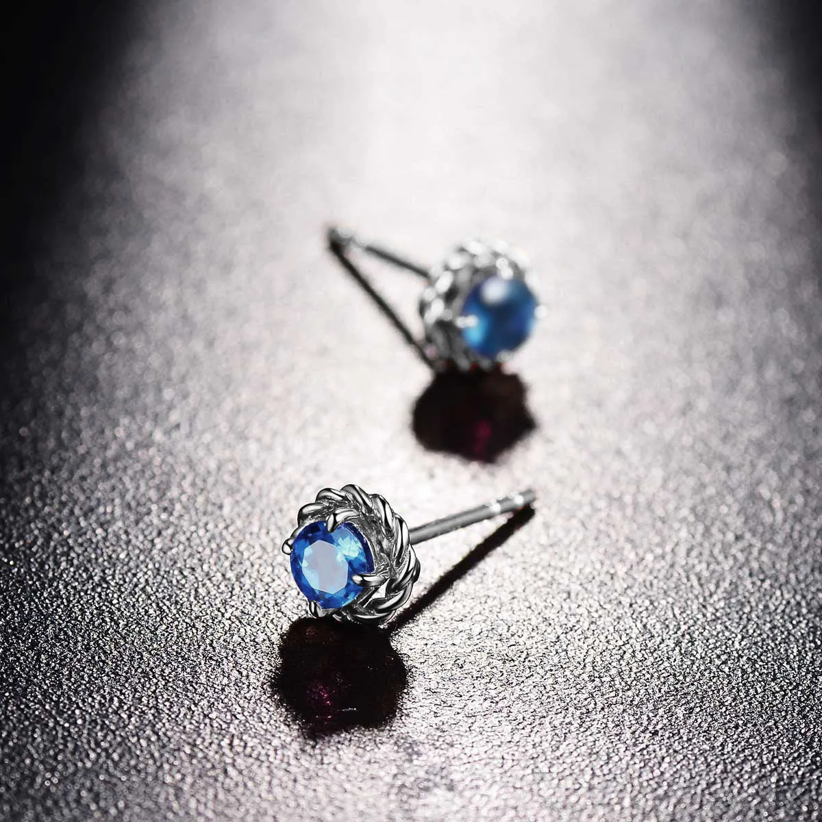 Purple Crystal & 18K Rose Gold-Plated Twist Stud Earrings