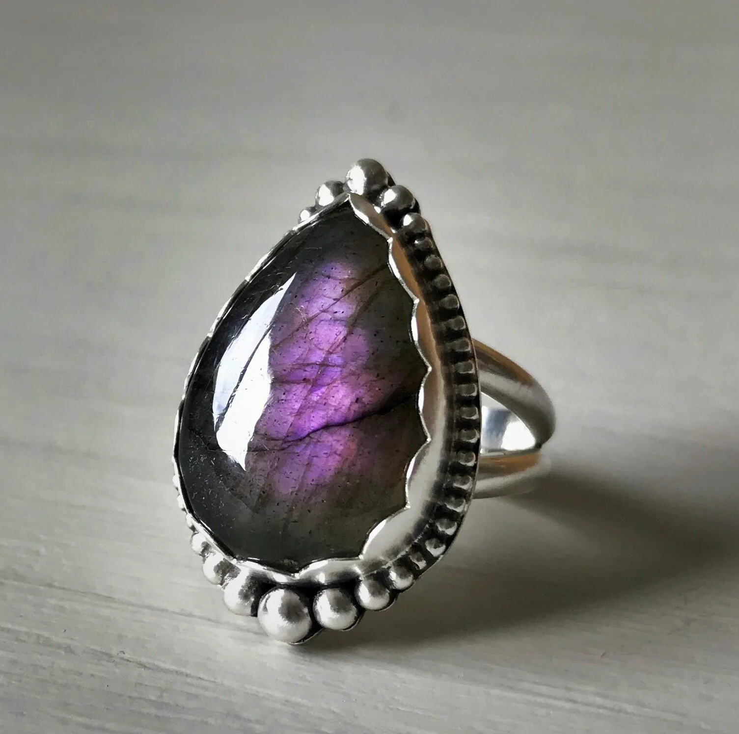 Purple Labradorite Ring