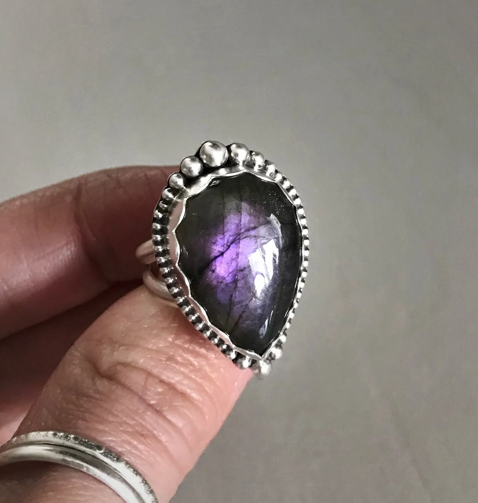 Purple Labradorite Ring