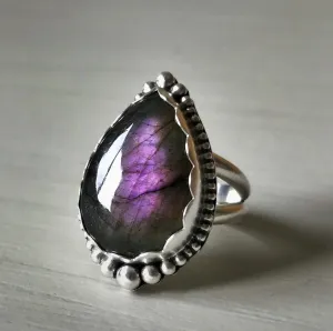Purple Labradorite Ring