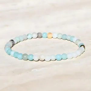 "Communication" Matte Amazonite Delicate Bracelet
