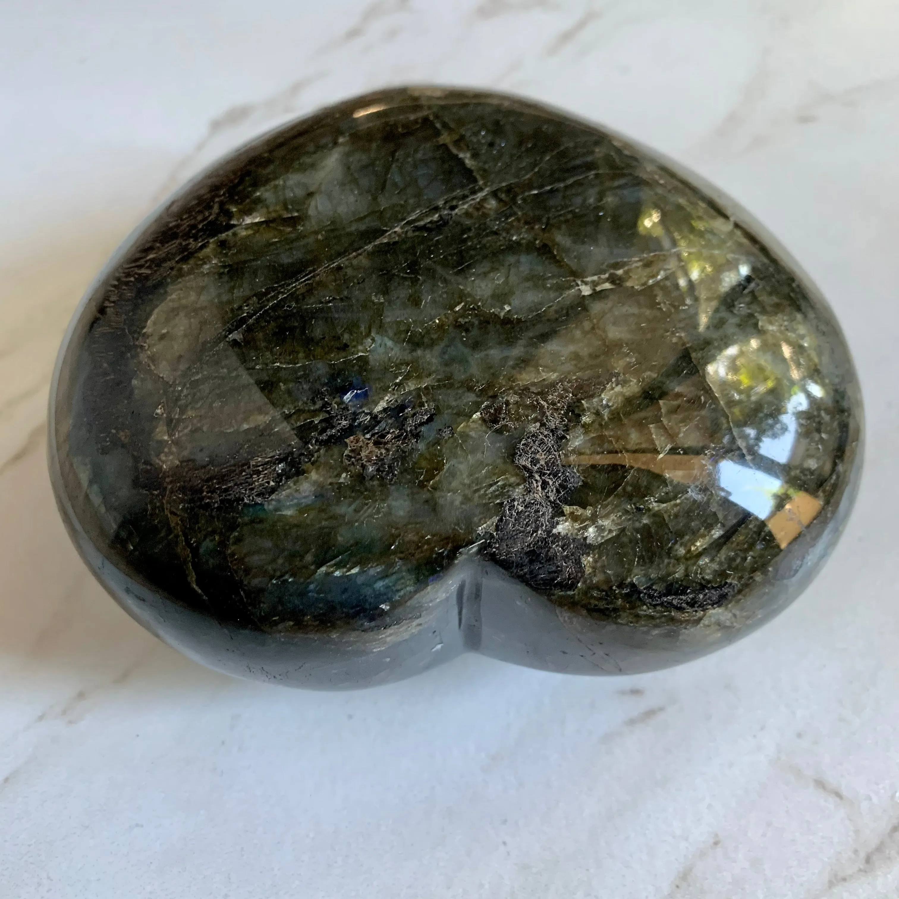 Rainbow Labradorite Large Decor Heart 5.2"
