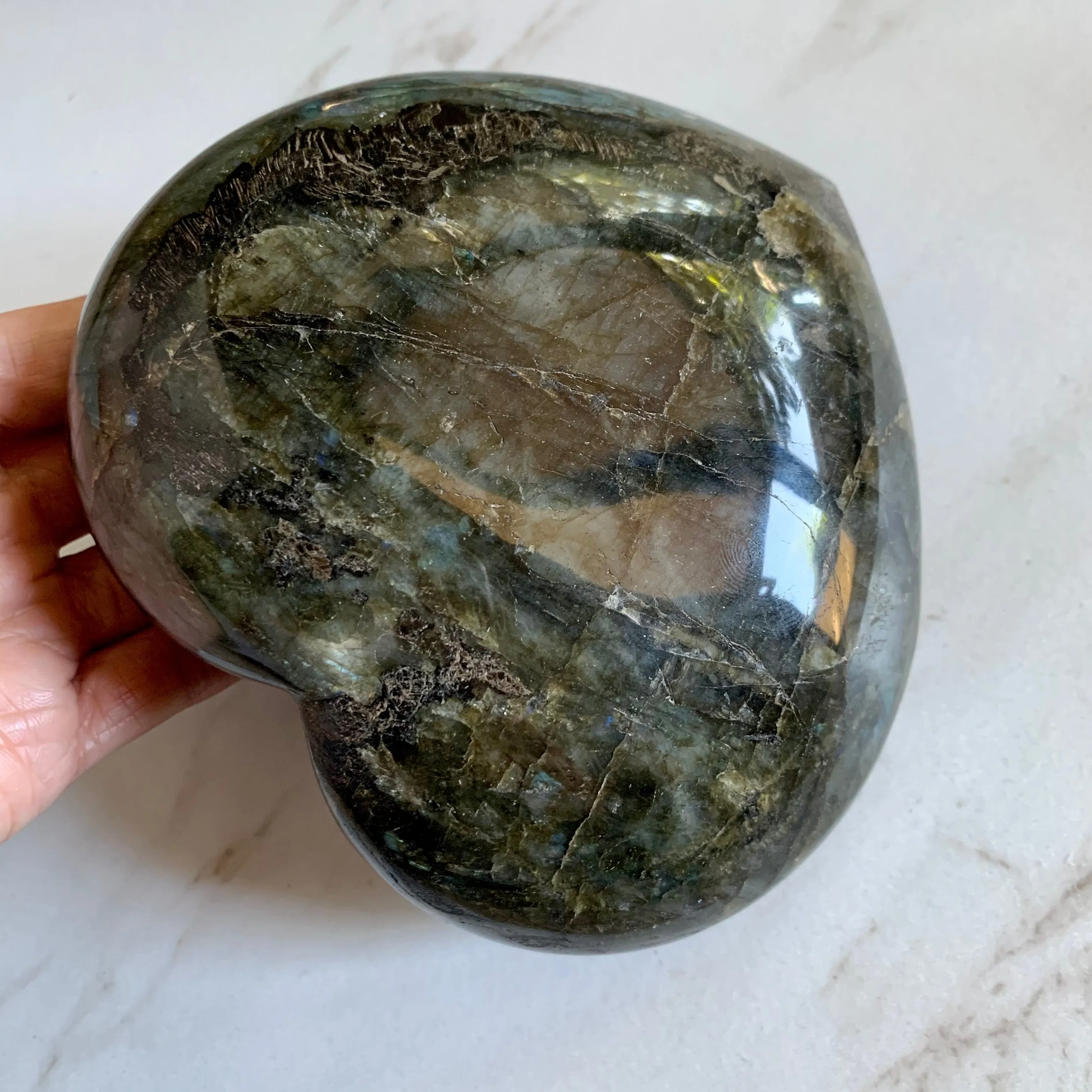 Rainbow Labradorite Large Decor Heart 5.2"