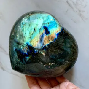 Rainbow Labradorite Large Decor Heart 5.2"