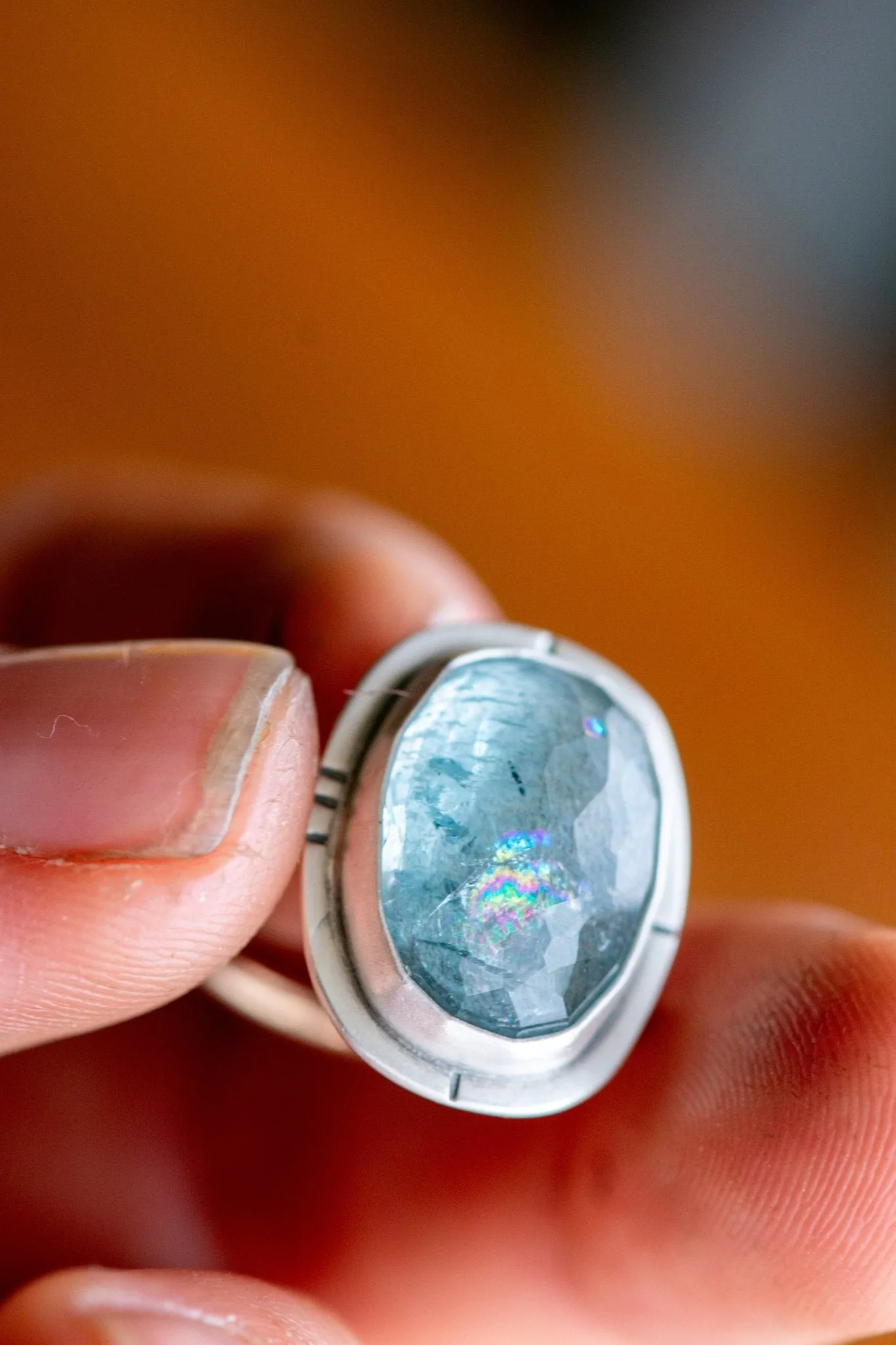 RAINBOW SHINING AQUAMARINE RING