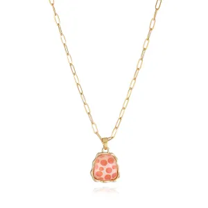 Red Acrylic & 18K Gold-Plated Ladder Pendant Necklace
