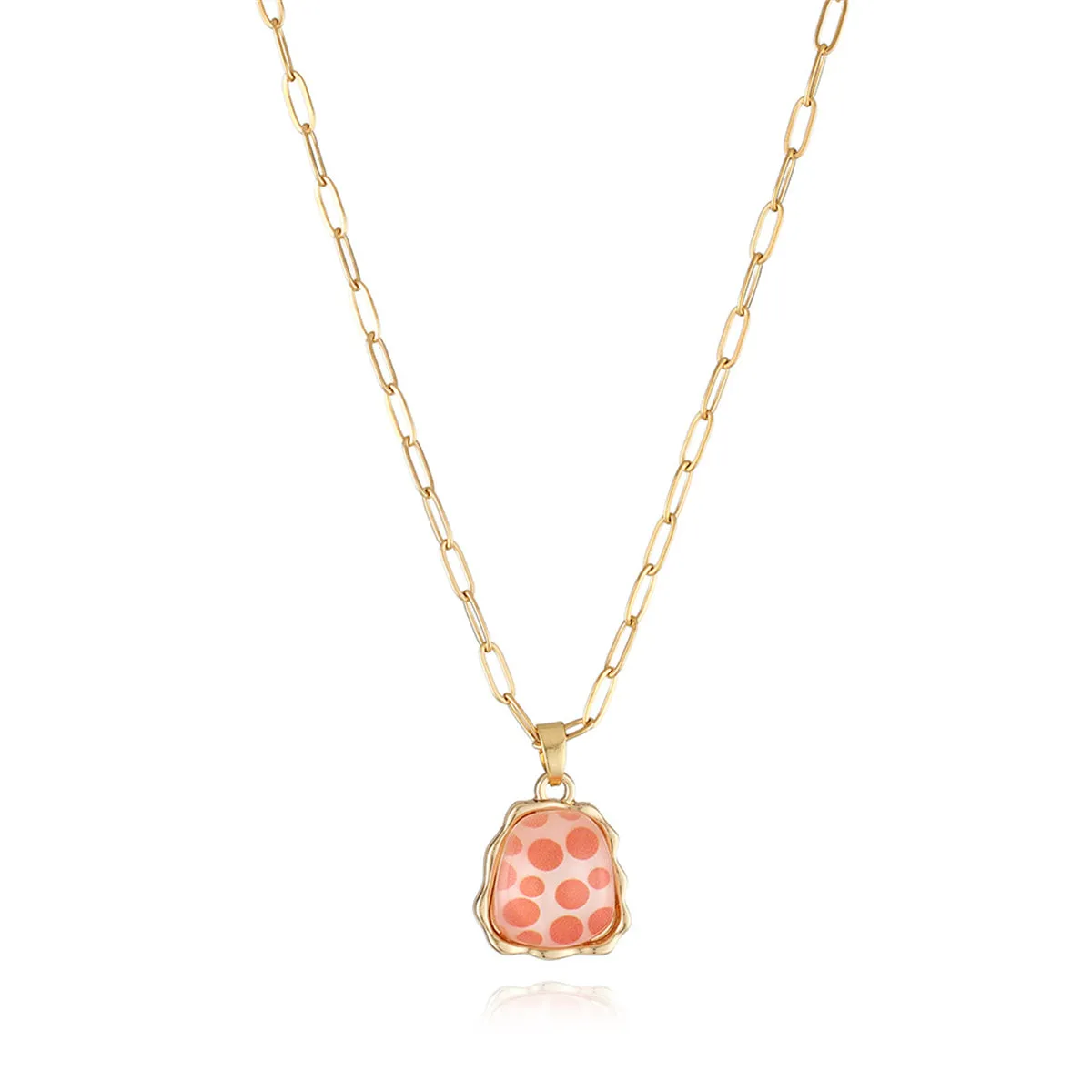 Red Acrylic & 18K Gold-Plated Ladder Pendant Necklace