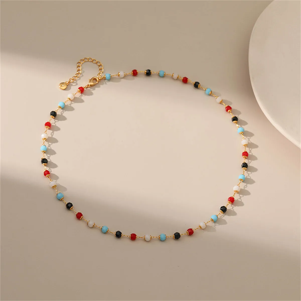 Red & Black Acrylic 18K Gold-Plated Bead Necklace