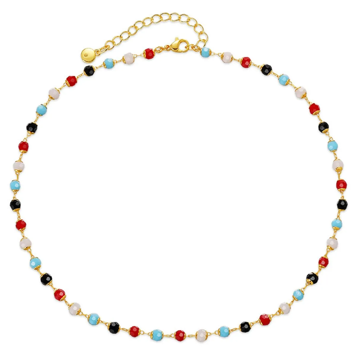 Red & Black Acrylic 18K Gold-Plated Bead Necklace