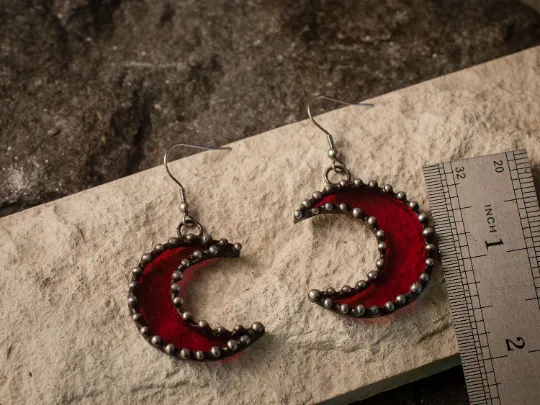 Red transparent Space Crescents