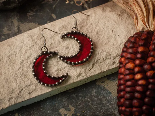 Red transparent Space Crescents