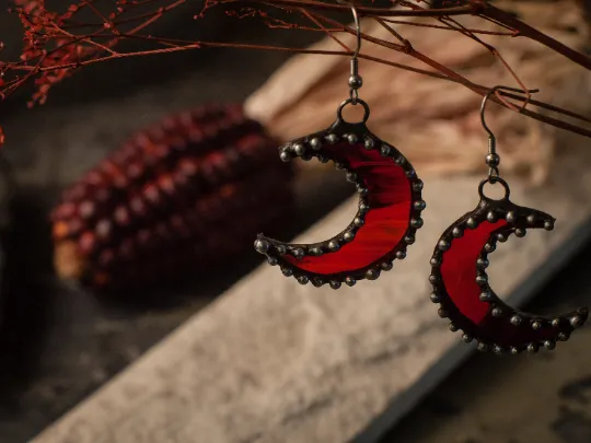 Red transparent Space Crescents