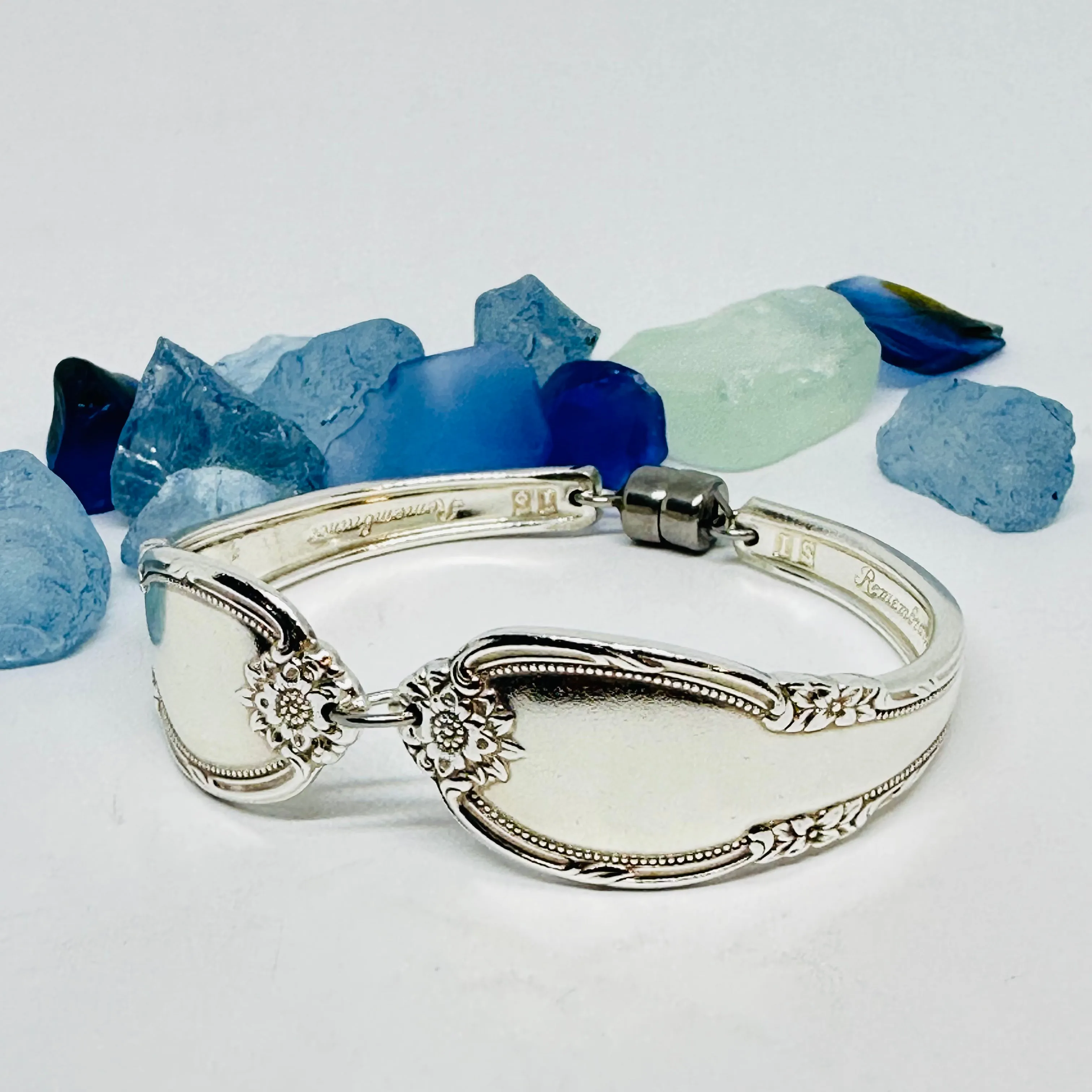 “Remembrance” 1948 Vintage Silverware Spoon Bracelet | Up-Cycled Jewelry | Antique