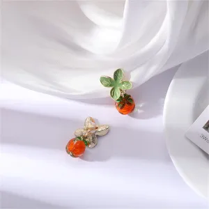 Resin & 18K Gold-Plated Persimmon Drop Earrings