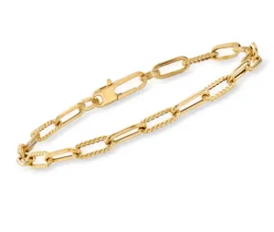 Roberto Coin 18K Yellow Gold Roped Paper Clip Link Bracelet
