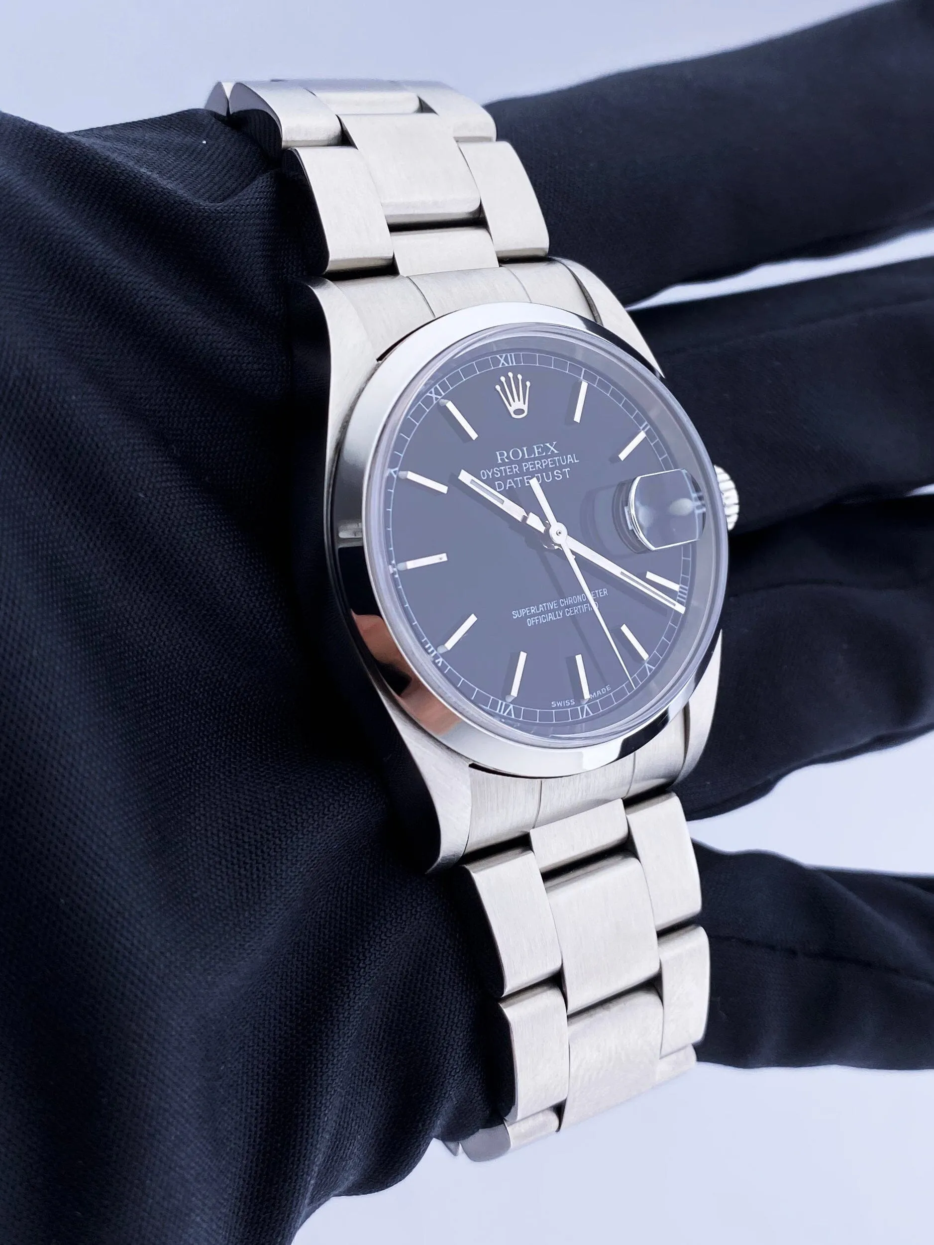 Rolex Datejust 16200 Black Dial Mens Watch