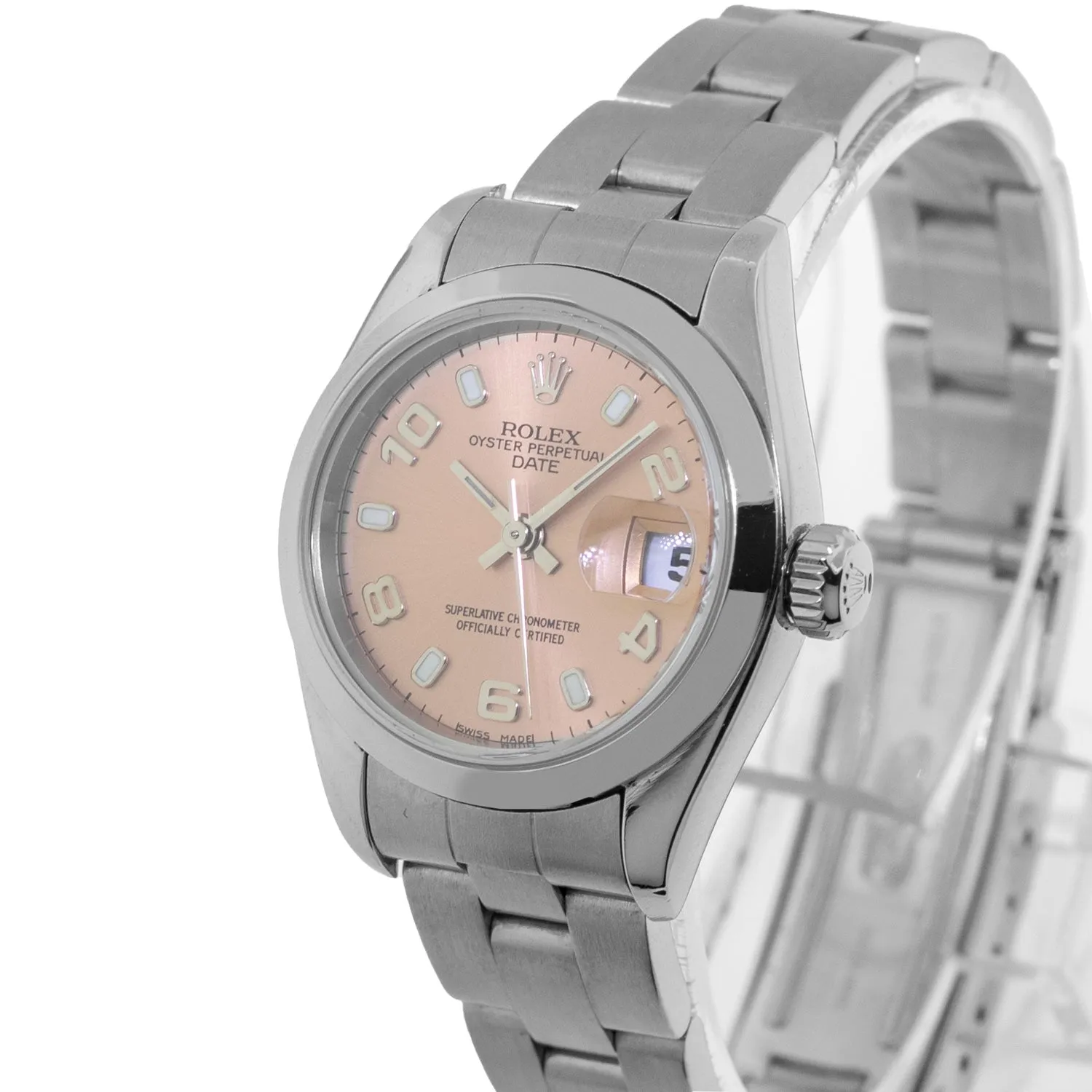 Rolex Datejust 26mm Stainless Steel Pink Arabic Index Dial 79160