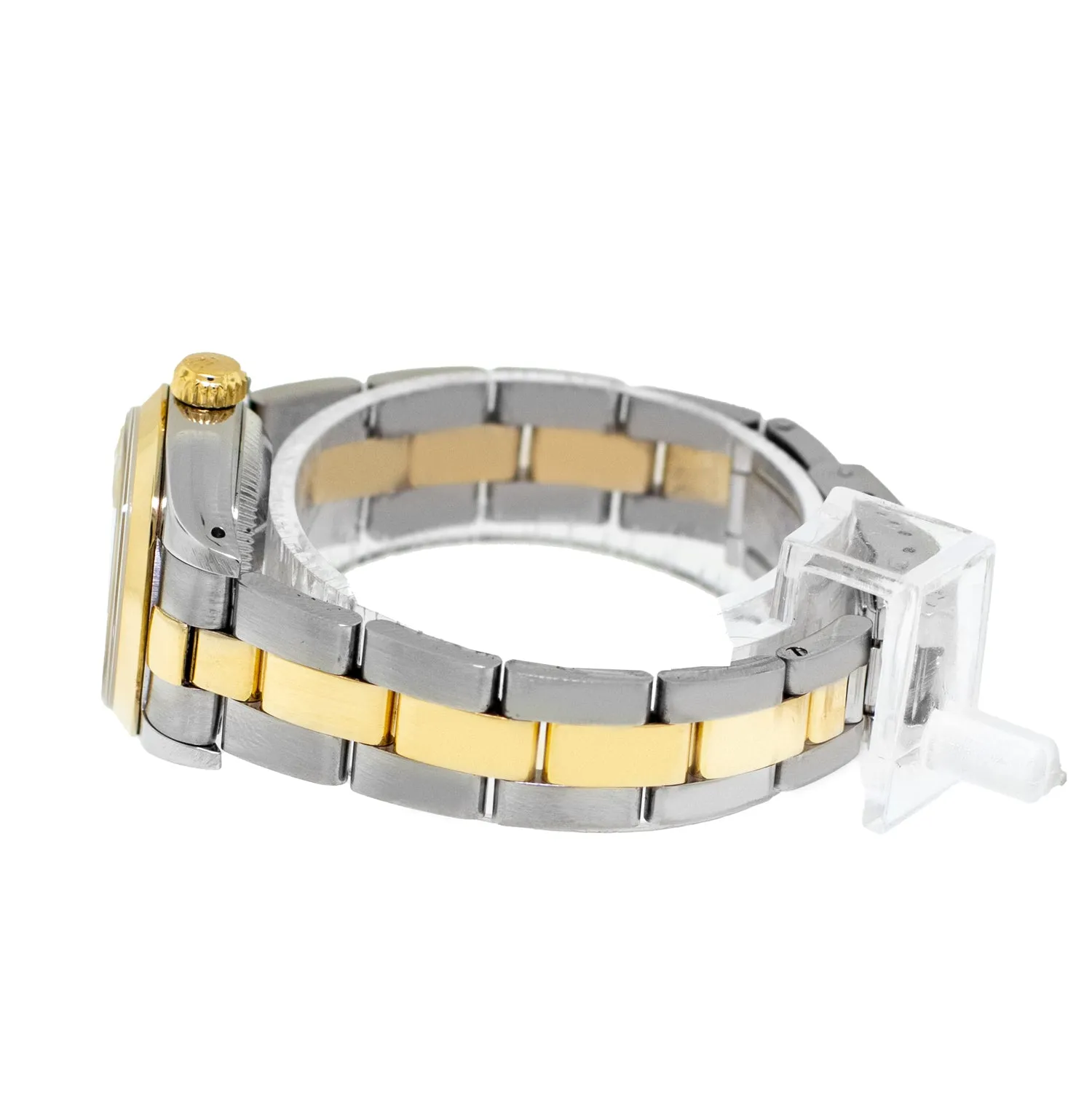 Rolex Datejust 26mm Yellow Gold & Steel Ivory Pyramid Roman Dial and Smooth Bezel 69163