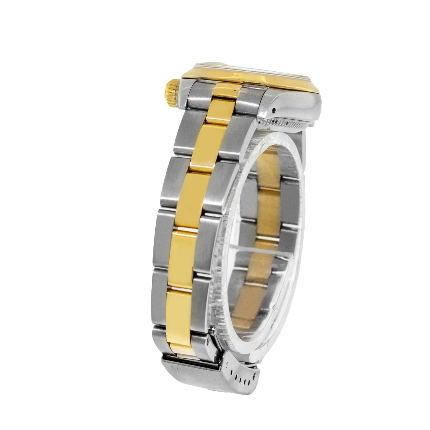 Rolex Datejust 26mm Yellow Gold & Steel Ivory Pyramid Roman Dial and Smooth Bezel 69163