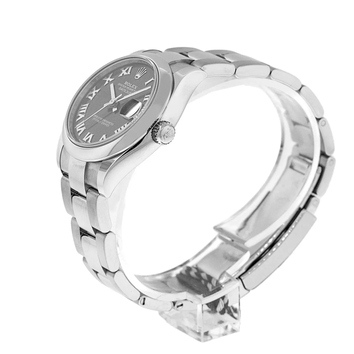 Rolex Datejust 31mm Stainless Steel Grey Sunray Roman Dial & Smooth Bezel 278240