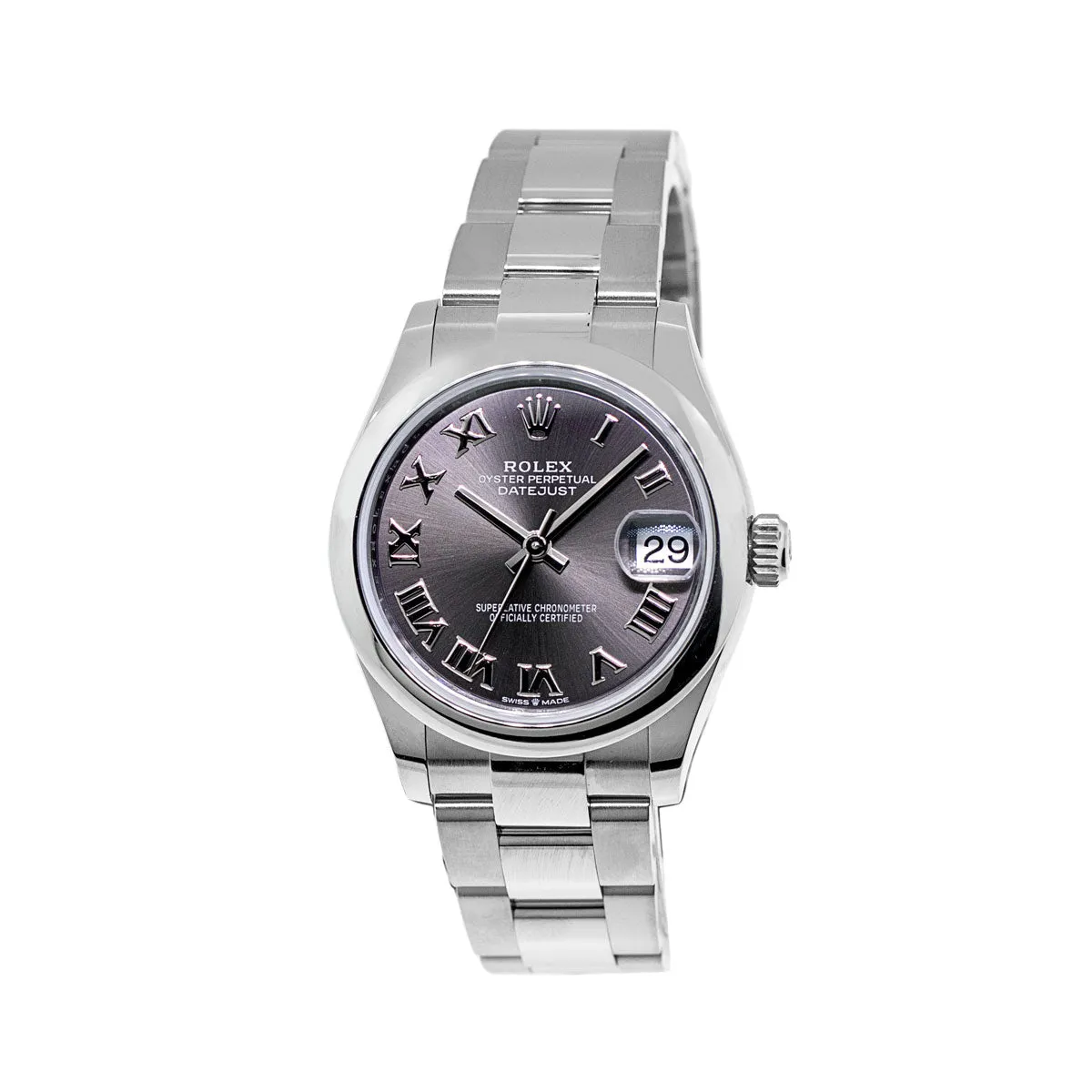 Rolex Datejust 31mm Stainless Steel Grey Sunray Roman Dial & Smooth Bezel 278240
