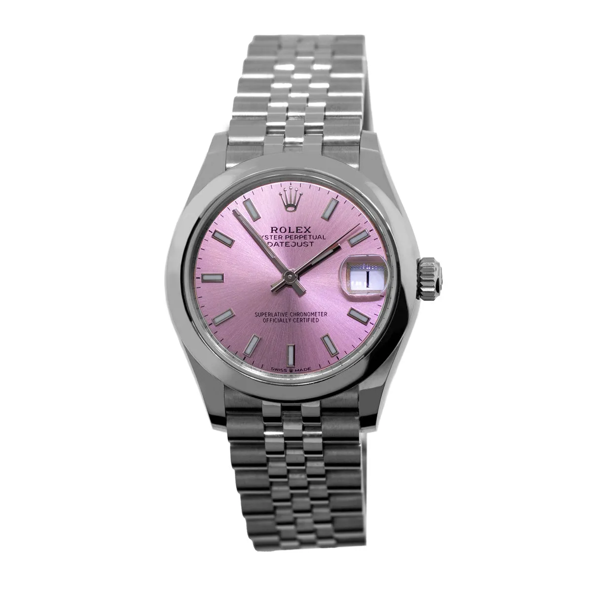 Rolex Datejust 31mm Stainless Steel Pink Index Dial & Smooth Bezel 278240
