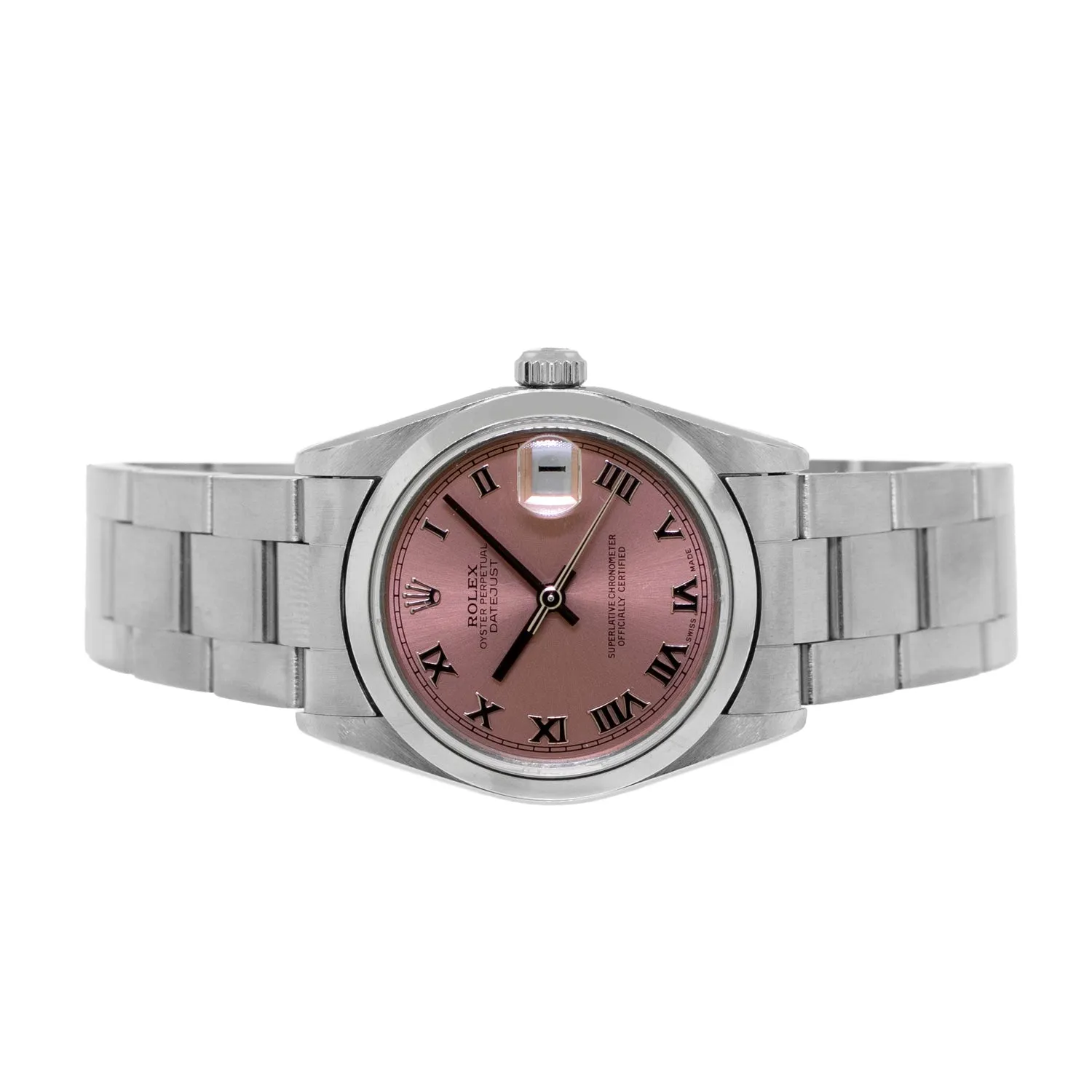 Rolex Datejust 31mm Stainless Steel Pink Roman Dial & Smooth Bezel 78240