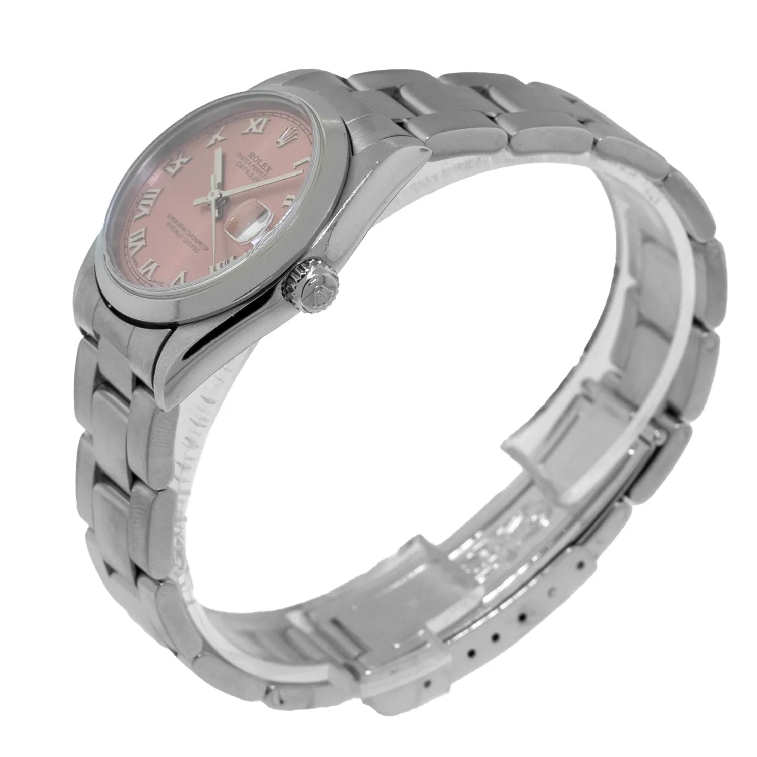 Rolex Datejust 31mm Stainless Steel Pink Roman Dial & Smooth Bezel 78240