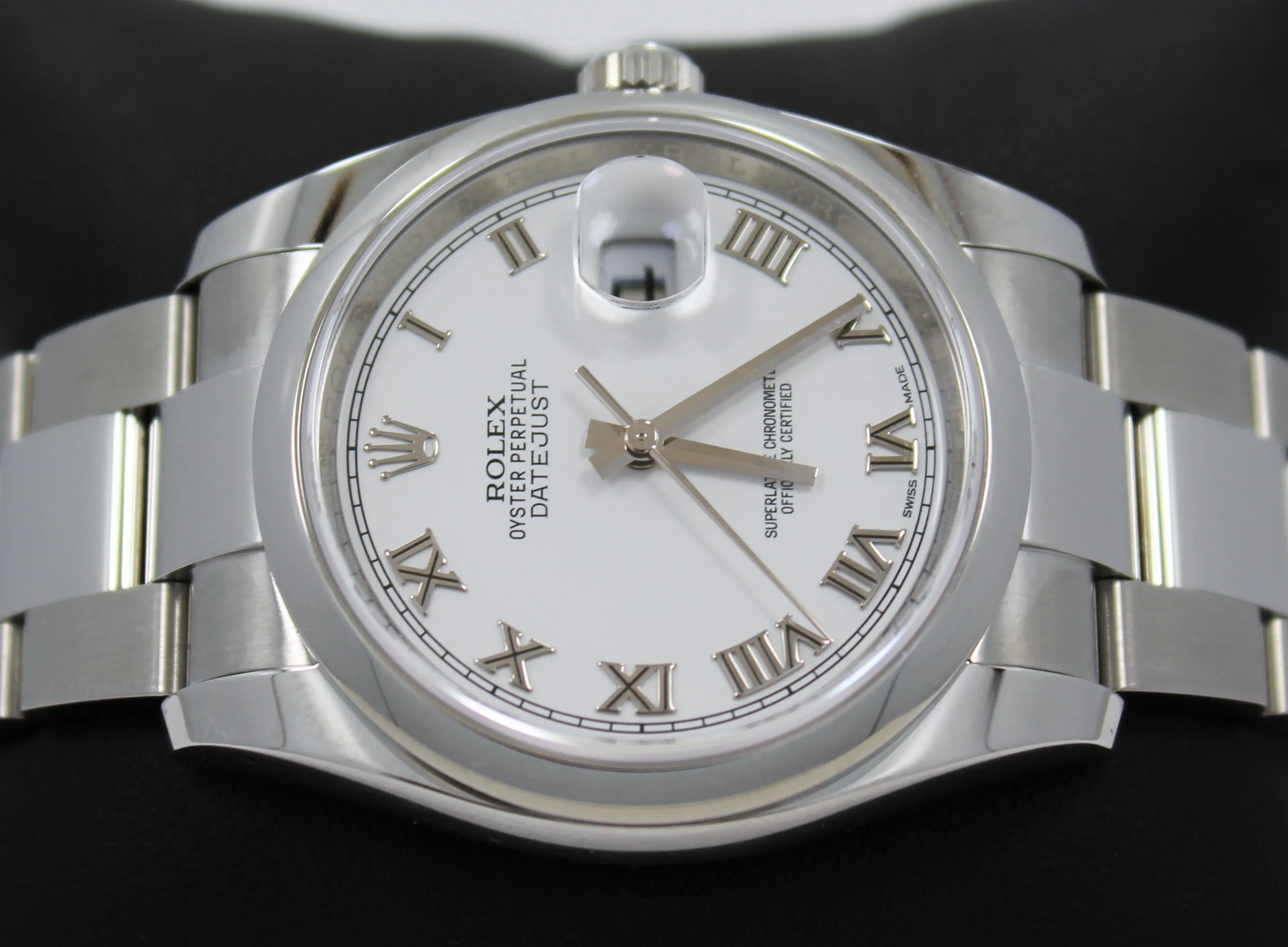 Rolex Datejust 36mm 116200  Oyster Perpetual White Roman Dial