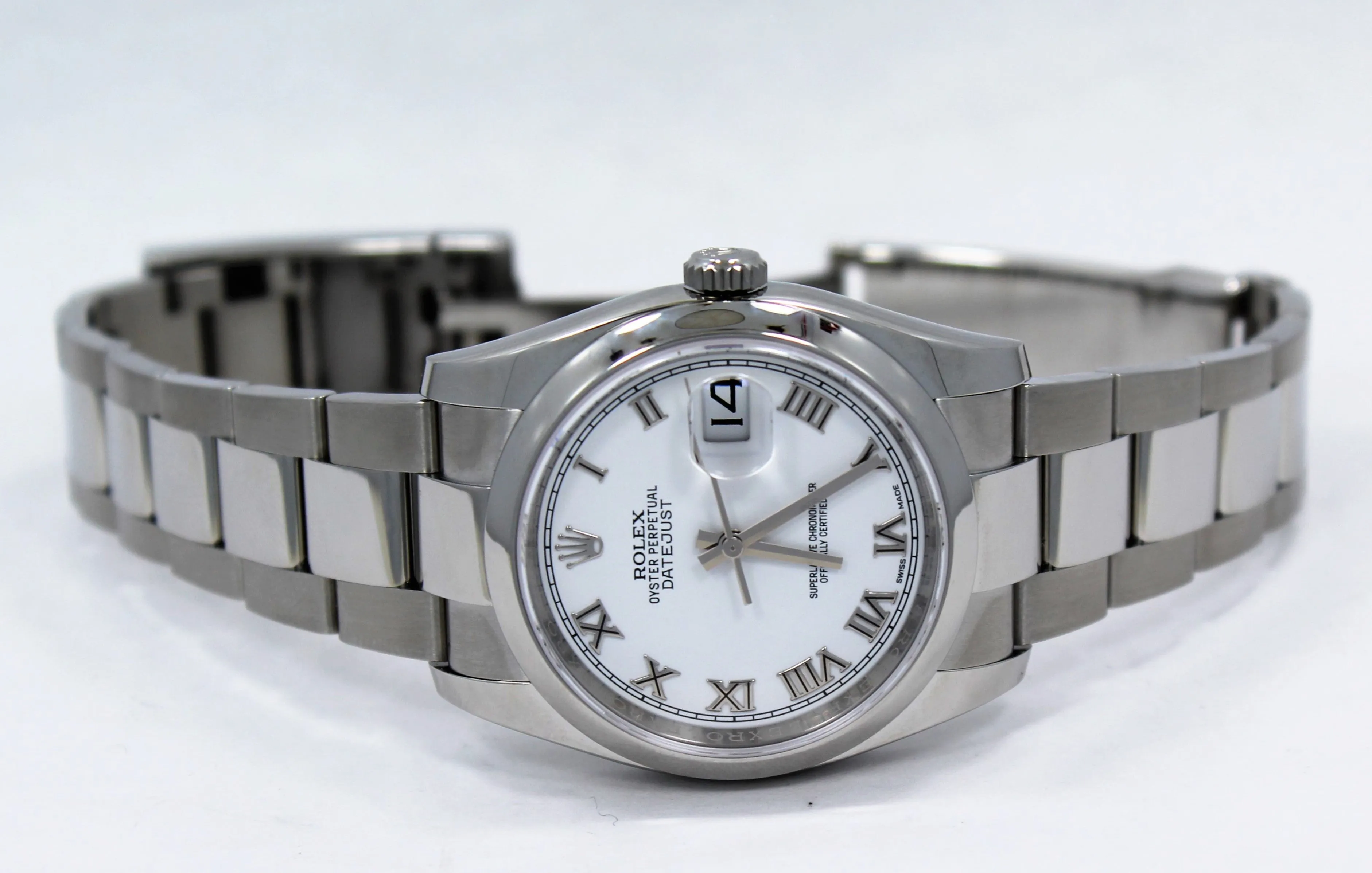 Rolex Datejust 36mm 116200  Oyster Perpetual White Roman Dial